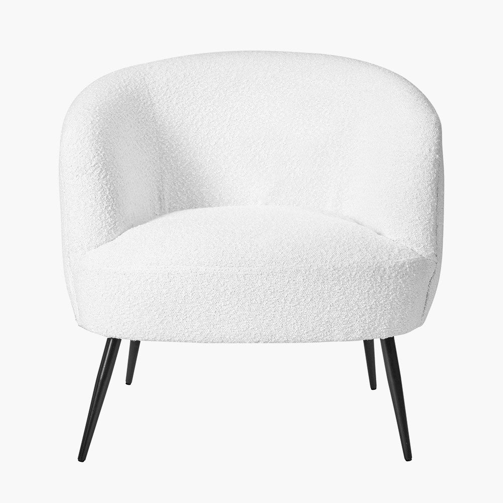 Siena White Boucle Tub Armchair